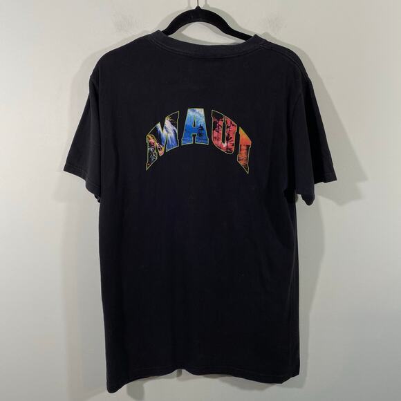 Vintage 1991 Planet Hollywood Hawaii Maui Black Short Sleeve Tee Size M - Picture 1 of 9